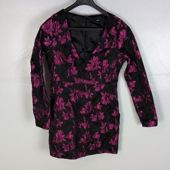 Lulu's NWT Elegant Taste Floral Jacquard Mini Dress - Picture 1 of 12